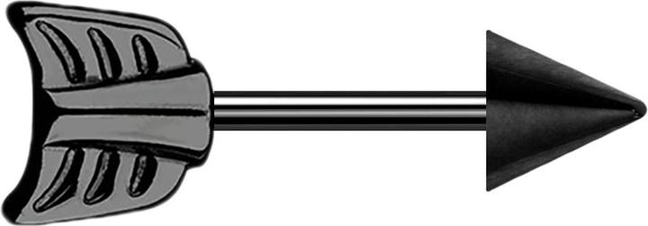 Actual product image Star Piercing Micro barbell black with cone and arrow (without brass, Surgical steel 316L)