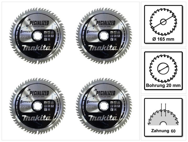Makita CMSF16560E SPECIALIZED EFFICUT Sägeblatt 165 x 1,85 x 20 mm 4 Stk. ( 4x B-69864 ) 60 Zähne