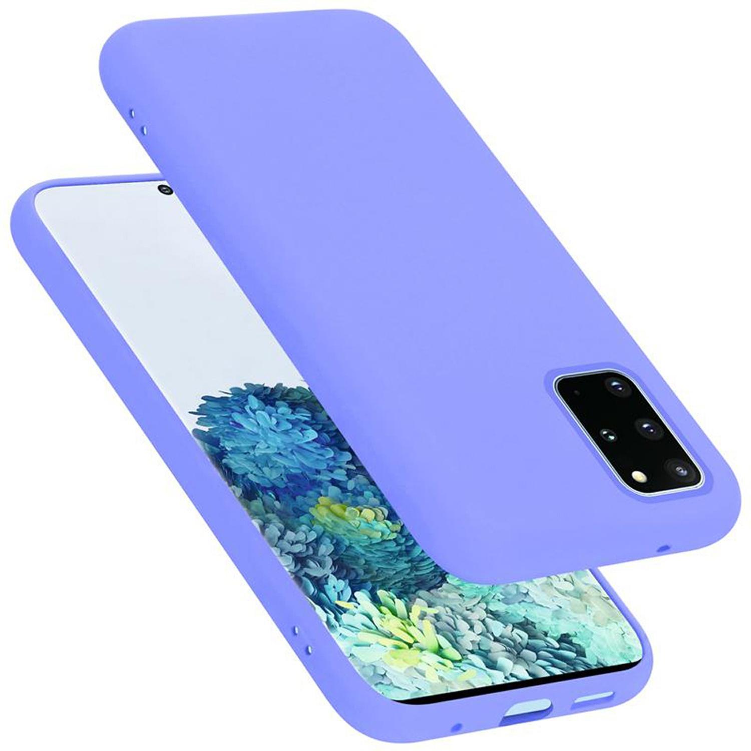 Cadorabo TPU Liquid Silicone Case Cover (Samsung Galaxy S20+), Smartphone Hülle, Violett