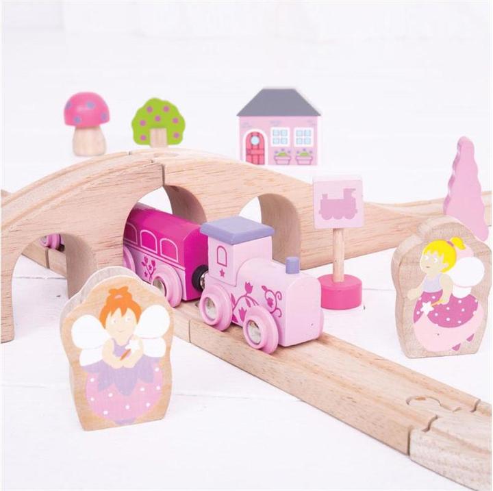 Actual product image Bigjigs Wooden train set - Pink
