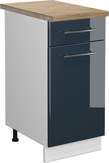 Blau, Dunkelblau hochglanz, Weiss