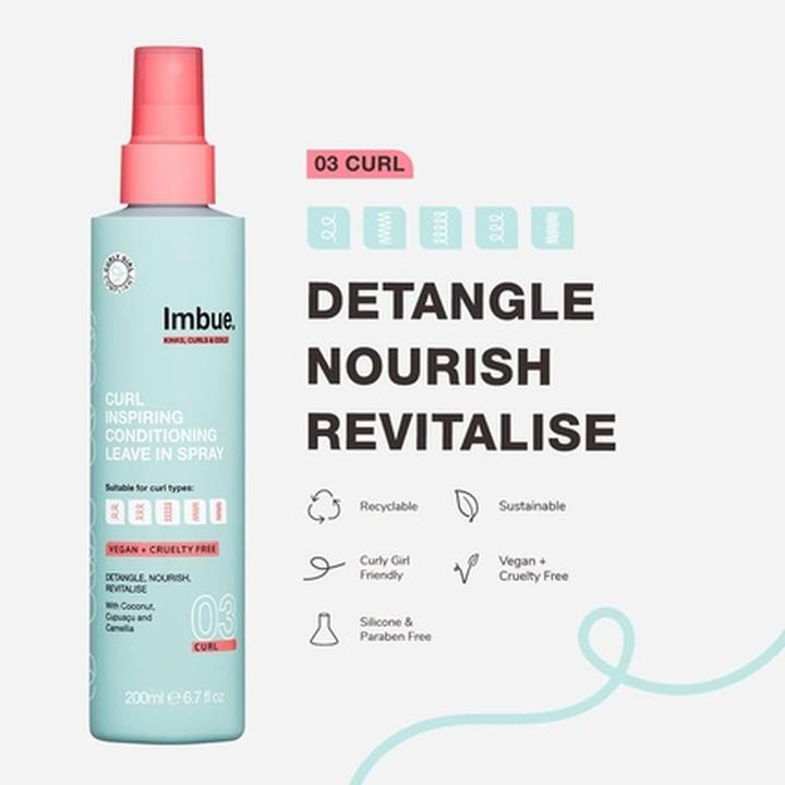 Immagine prodotto Imbue Curl Inspiring Conditioning Leave In Spray 200g - Vegano e compatibile con il metodo Curly Girl