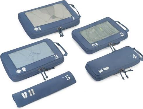 Actual product image Only-Bags.Store 5-piece compression case organiser set for rucksack compression packing cubes Packing cubes
