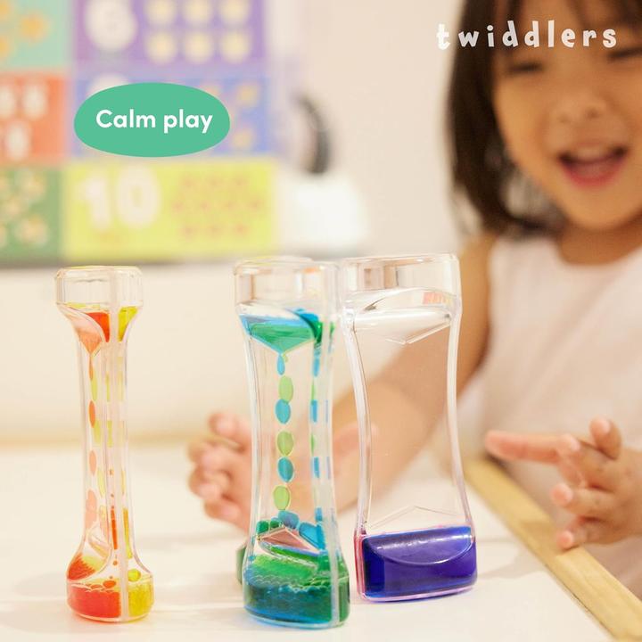 Image du produit The twiddlers Flüssige Sanduhr Liquid Motion Timer grün blau