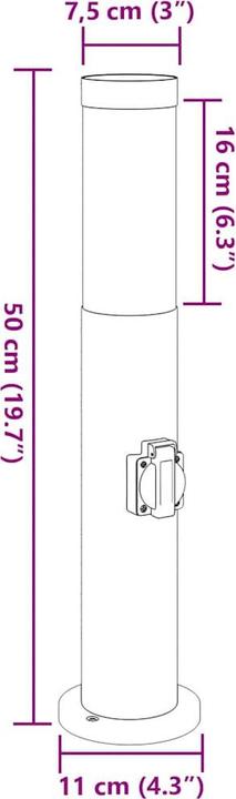 Actual product image vidaXL Pollerleuchte (E27, IP44)