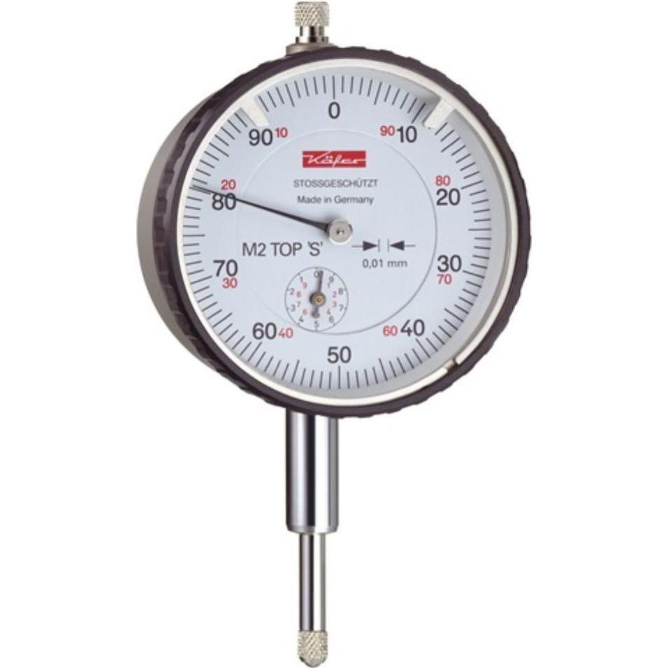 Käfer, Comparatore + micrometro, Comparatore M2 Top S 10mm Abl.0,01mm con protezione antiurto con cal.