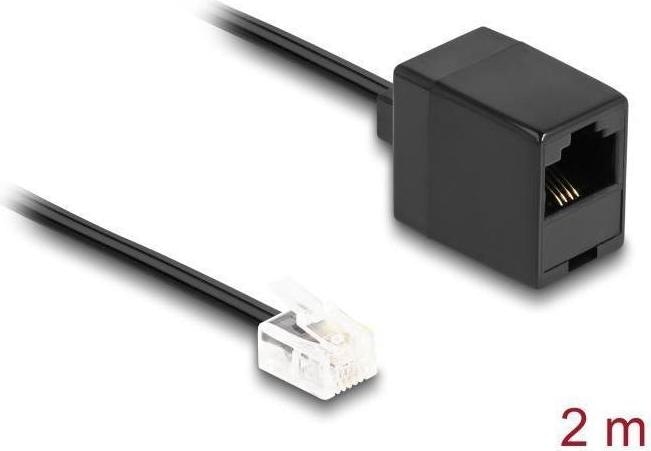 Produktbild Delock Telefonkabel RJ11 Stecker zu RJ45 Buchse schwarz 2 m