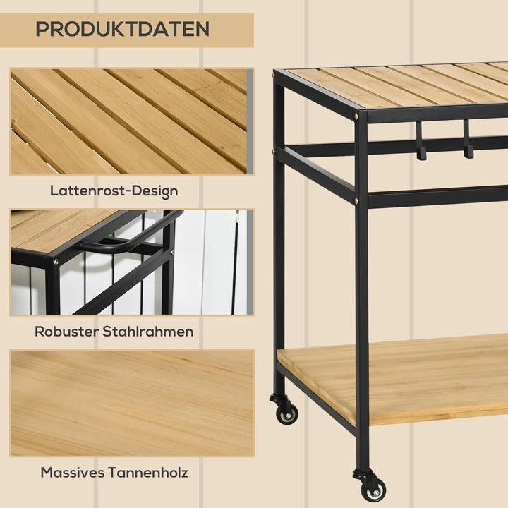 Image du produit Outsunny Multifunktionaler Gartenrollwagen