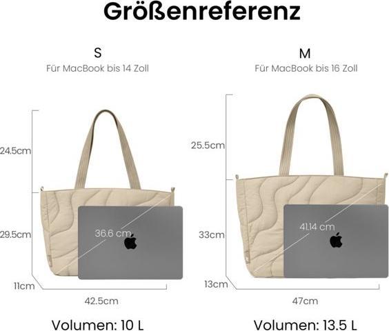 Produktbild tomtoc Terra-T38 Puffy Laptop Tote Bag, 13.5L, beige (16", Universal)