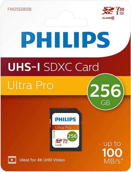 Produktbild Philips SDXC Card 256GB Class 10 UHS-I U3 V30 A1 (256 GB, SDXC, U3, UHS-I)