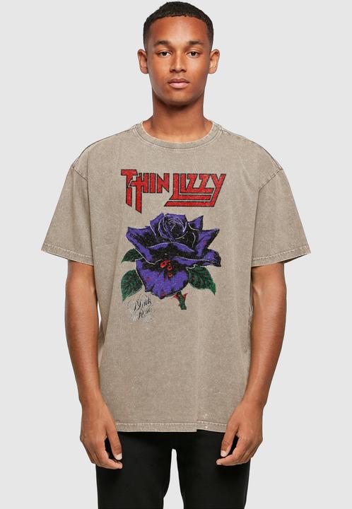 Produktbild Merchcode Thin Lizzy - Rose Color Acid Washed Oversize Tee - 160121 (XXL)