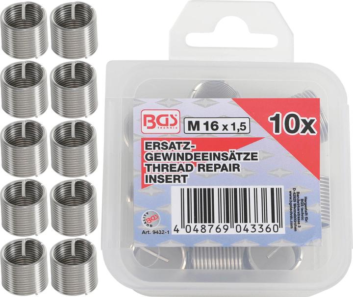 Image du produit BGS Inserts taraudés M16 x 1,5 mm 5 pièces
