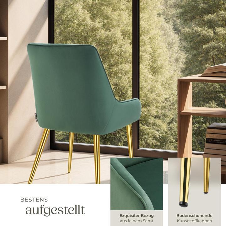 Actual product image tectake Avane upholstered chair, velvet look, load capacity 120 kg
