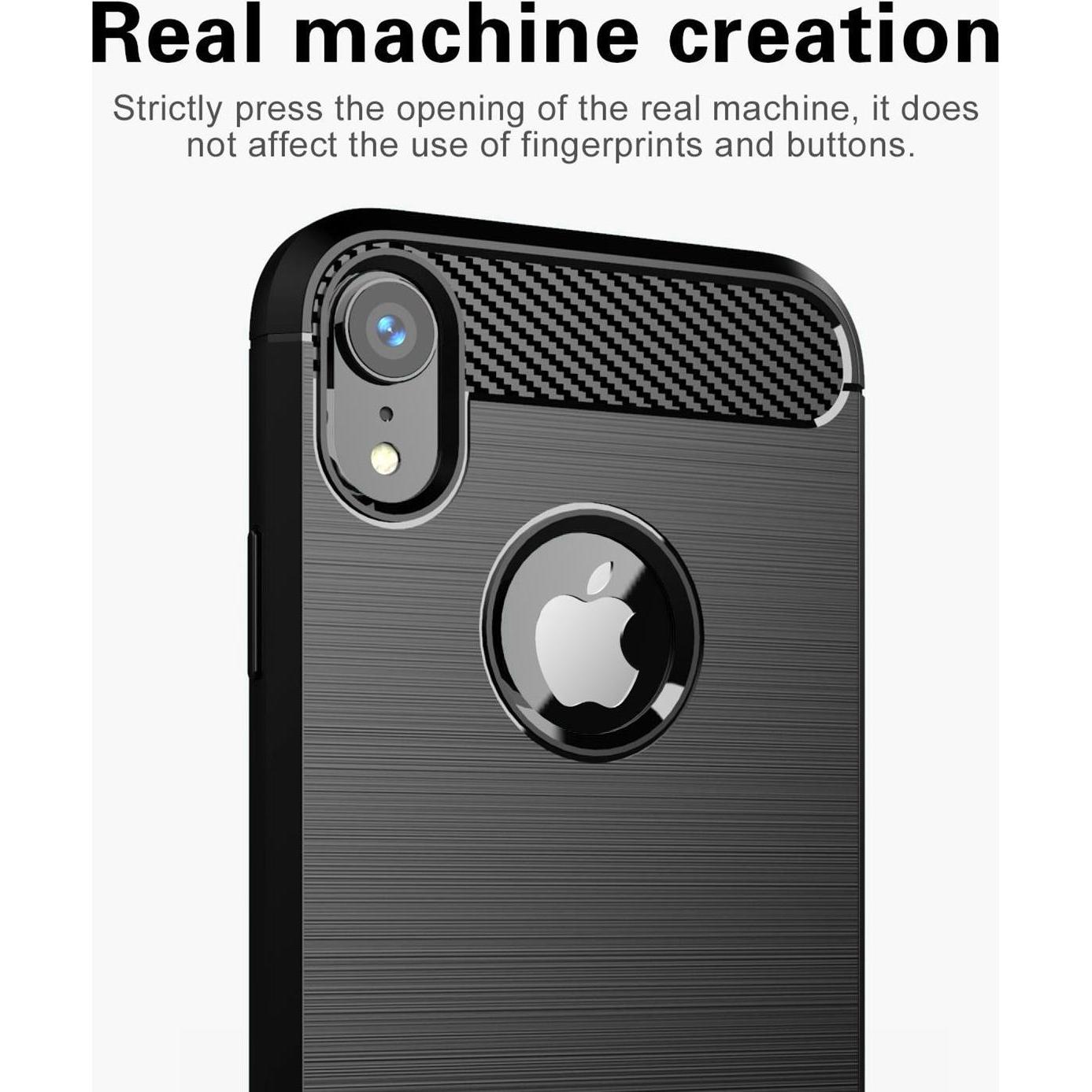 Thumbnail - Cadorabo TPU Ultra Slim carbon edelstahl Kombi Cover (Apple iPhone XR), Smartphone Hülle, Schwarz