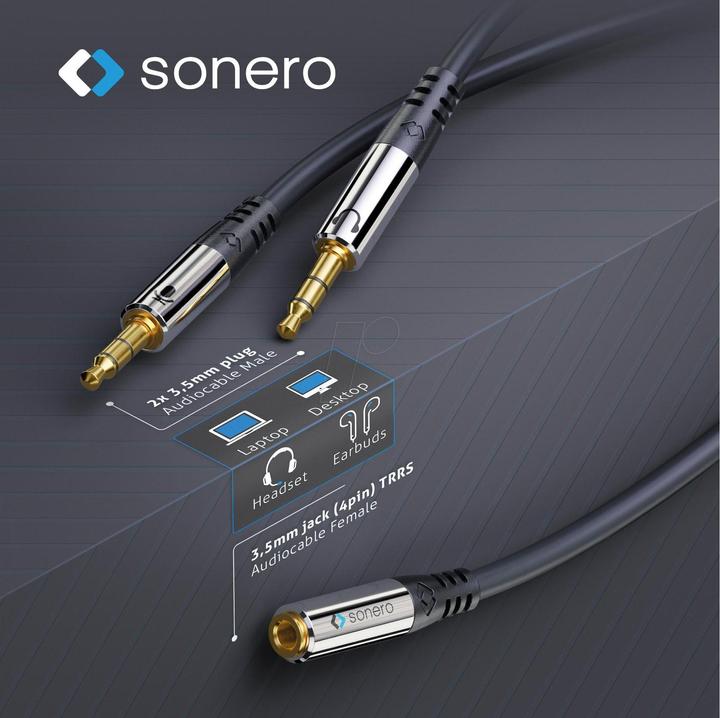 Image du produit Sonero 2x 3,5mm - 3,5mm (0.25 m, Jack 3,5 mm (AUX))