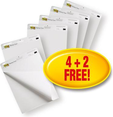 Post-it Meeting Chart SS 4+2 559VP weiss, 6 Block à 30 Blatt