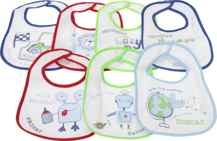 Universal Textiles Bébé 7 jours de la semaine Bavoirs garçons et filles 7 pièces (1.61 mois)