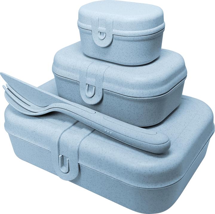 Koziol Lunchbox Pascal Ready Organic 4 parties, bleu