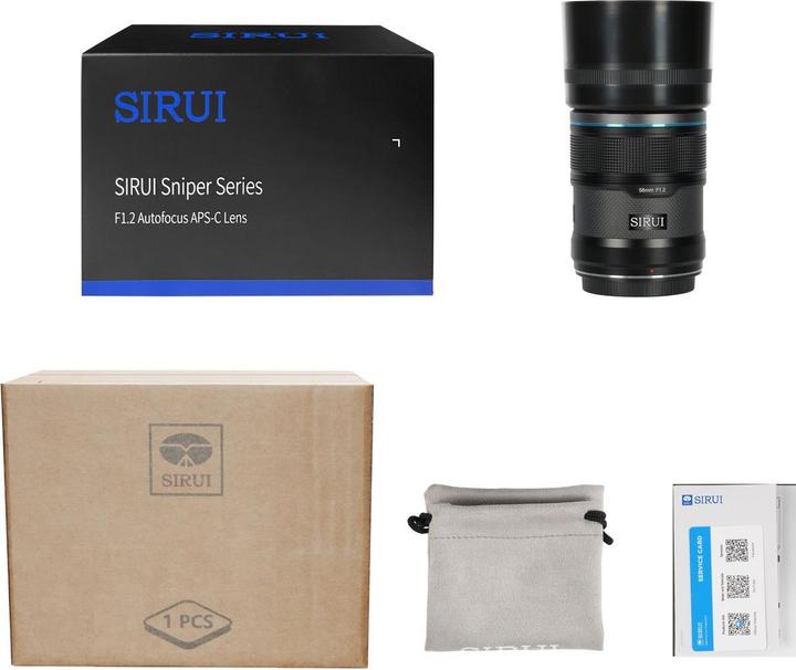 Image du produit Sirui Sniper 56mm F1.2 APSC Auto-Focus Lens (Sony E-Mount, Black, Carbon Fiber) (Sony E, APS-C / DX)