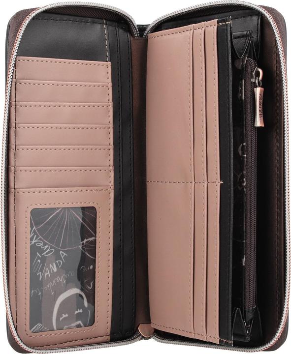 Actual product image Anekke Shoen Black wallet RFID protection 21 cm