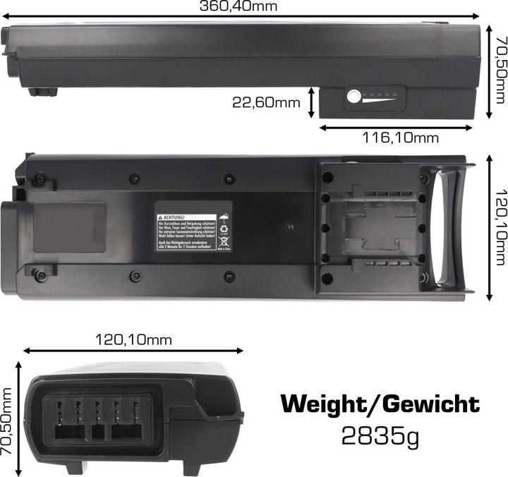 Actual product image Bosch Hausgeräte Akku e-bike PowerPack 500 Classic Line Gepackträger 0275007505, 4047024973893 (E-Bike battery)
