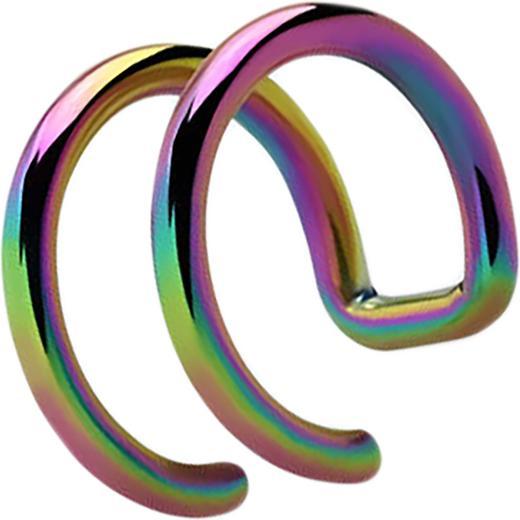 Immagine prodotto Star Piercing Fake Ear Cuff farbig mit 2 Ringen (senza ottone, Acciaio chirurgico 316L)