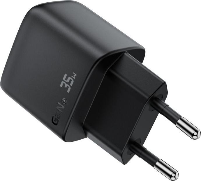Actual product image Acefast - Wall Charger (A116) - with Digital Display, Fast Charging, GaN, Type-C, USB, PD35W - Black (35 W, 2 ports)