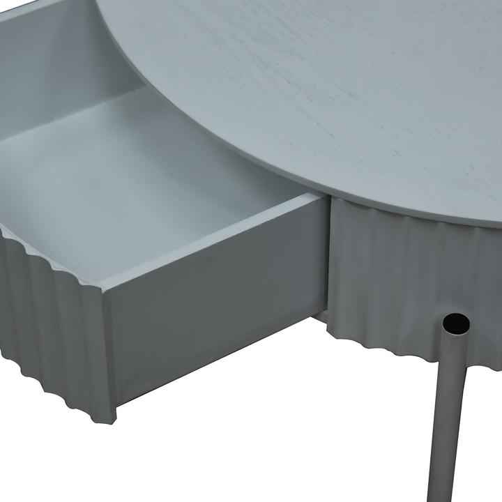 Image du produit En.Casa Couchtisch Rill mit Schublade 36xØ60 cm Grau (60 x 36 cm)