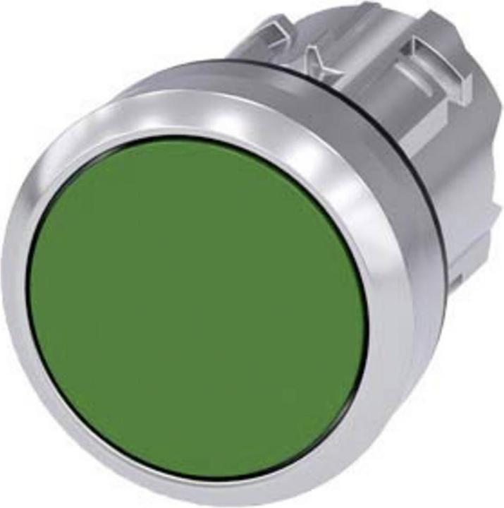 Produktbild Siemens Pushbutton 22mm round metal shiny green