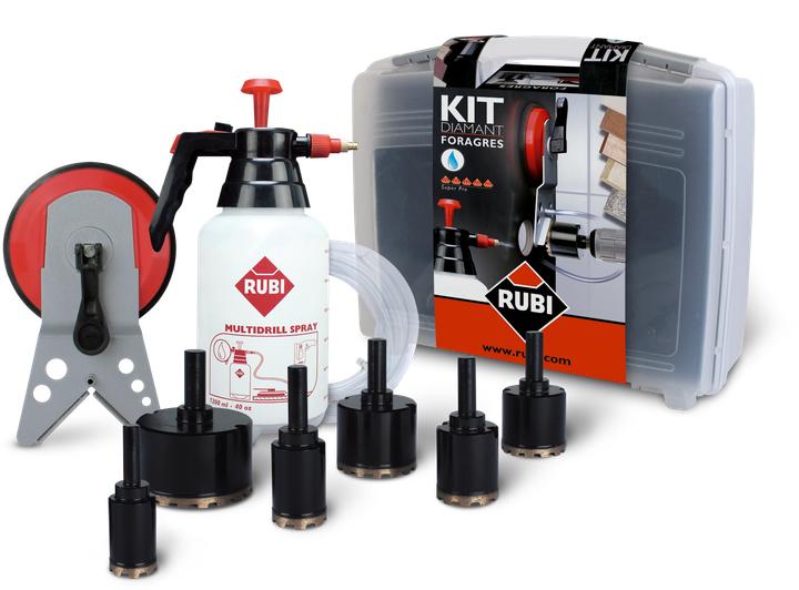 Actual product image Dierre Diamond core bit set 8 pcs. with drill head adapter in case (65 mm)