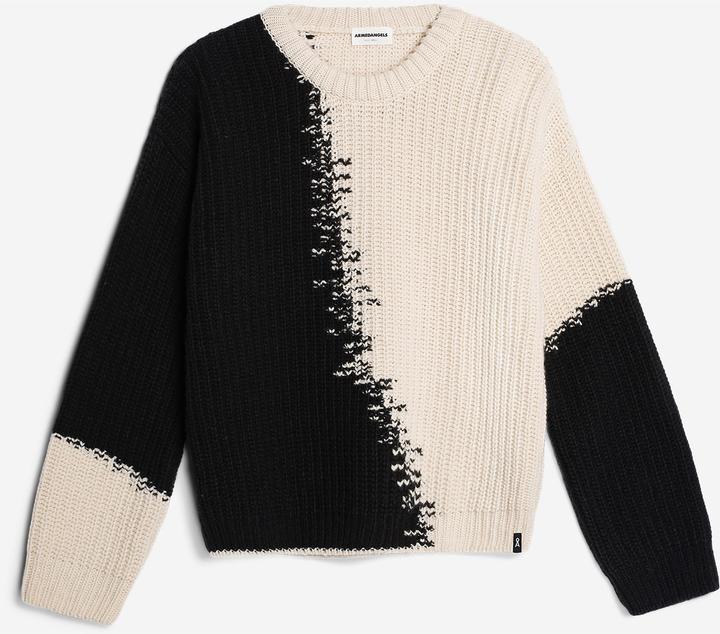 Actual product image Armedangels Long Sleeve Miyaar Pullover Round Neck Black/Oat (L)