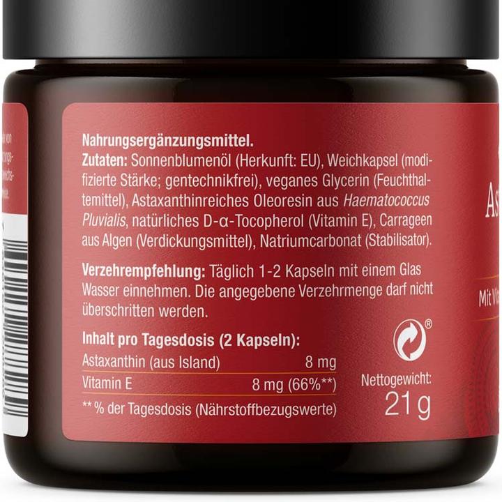 Actual product image Effective Nature Astaxanthin mit Vitamin E (60 Piece, Capsules, 40 g)