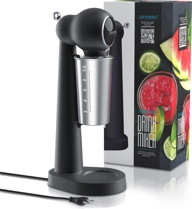 Produktbild Arendo Getränkemixer mit Mixbecher für Protein Shakes oder Cocktails, 22.000 U/min, 500 ml Volumen, schwarz (100 W)