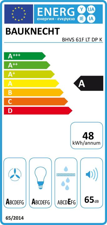 Energie-Label Bauknecht BHVS 61F LT DP K (Wandhaube)