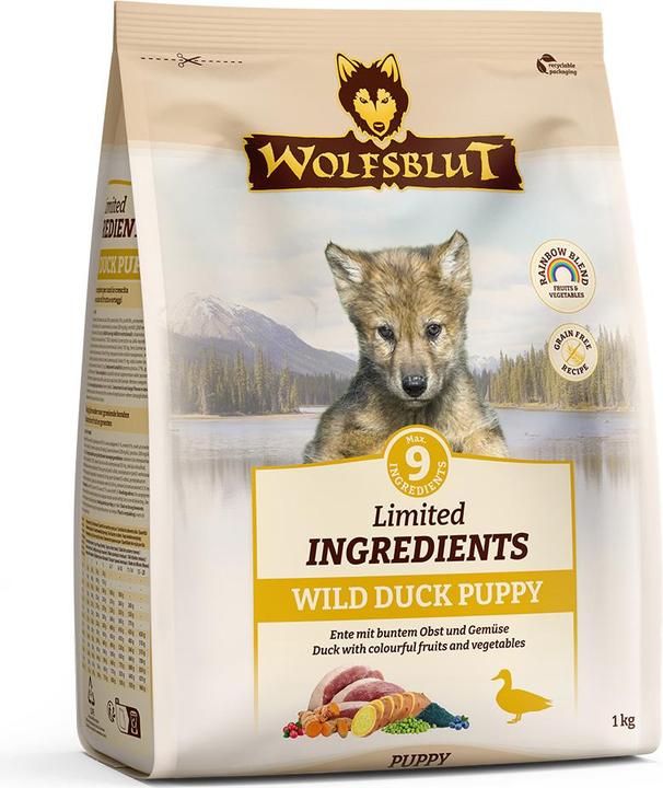 Actual product image Wolfsblut Limited Ingredients Puppy Wild Duck for dogs 1 kg (Puppy + kitten, 1 pcs., 1000 g)
