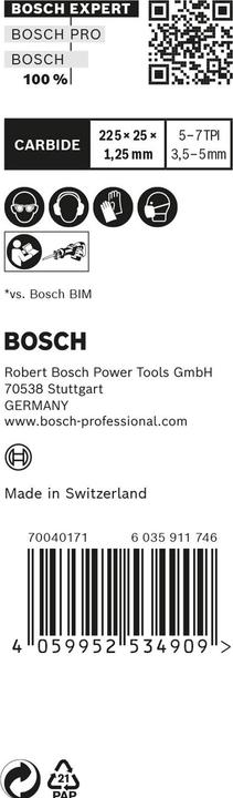 Productafbeelding Bosch Professional Zubehör Expert Hout met Metaal Slopen S 1167 XHM reciprozaagblad, 10 stuks