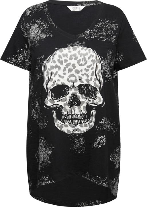 Produktbild Angel of Style T-Shirt, Leo-Totenkopf, V-Ausschnitt, Halbarm (52)