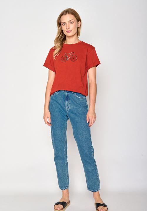 Actual product image Greenbomb Women's Bike Italy Stop T-Shirt (XS)