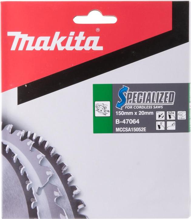 Actual product image Makita Saw blade aluminium 150 x 20 x 52Z, B-47064