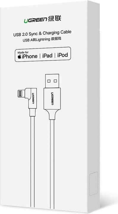 Actual product image Ugreen Lightning 90 degree design MFI (1 m, USB 2.0)