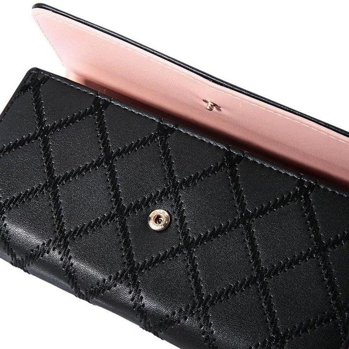 Actual product image JTI Ladies' wallet with diamond pattern and gold-coloured crown