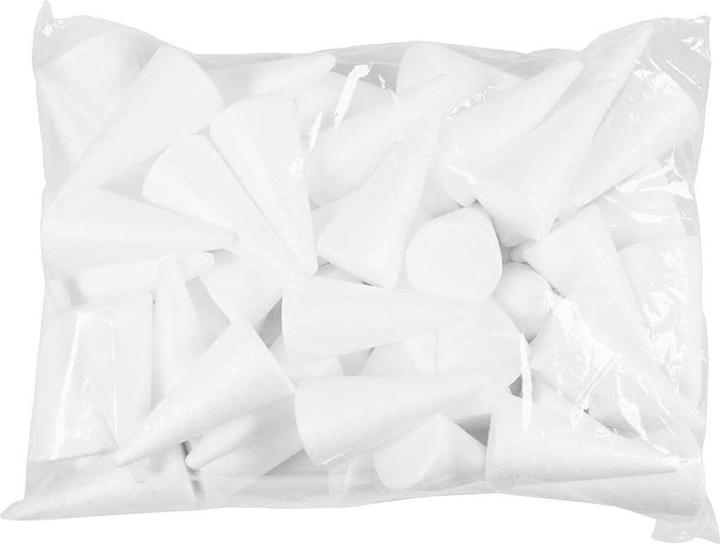 Produktbild Creativ Company Styropor-Kegel 50 Stück, Weiss