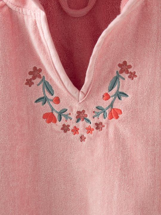 Actual product image Vertbaudet Girls' bathing poncho HIPPIE, floral embroidery (86, 98)