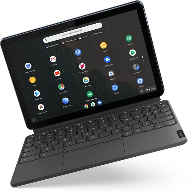 Produktbild Lenovo IdeaPad Duet Chromebook (10.10", 128 GB, Ice Blue, Iron Grey)