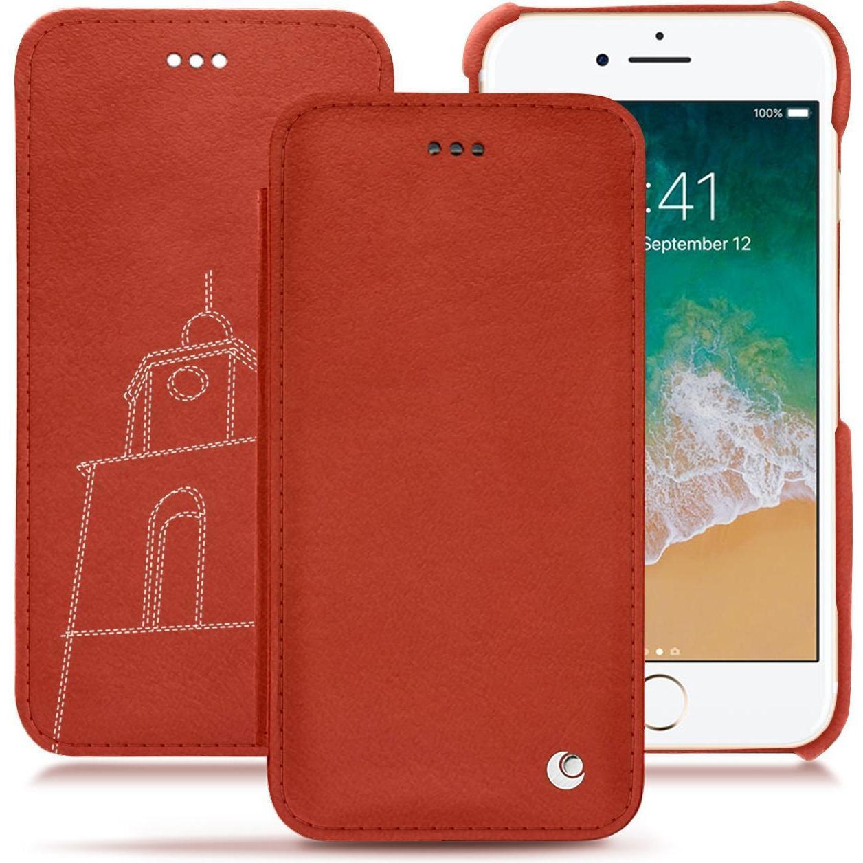 Noreve Lederschutzhülle horizontal (Apple iPhone 7), Smartphone Hülle, Orange
