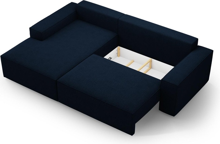 Actual product image Micadoni Bouclé Left Corner Sofa With Bed Function And Box, "Jodie", 3 Seats, 246x151x86 Made in Europe (Corner sofa)