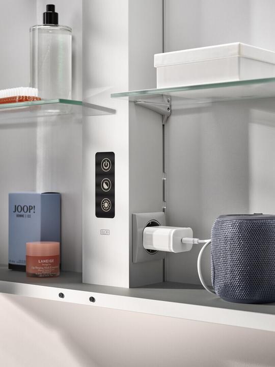 Produktbild Emco pure 2 Classic LED Lichtspiegelschrank mit Aufsatzleuchte, 2 Türen, 1000x711x153mm, 979705504