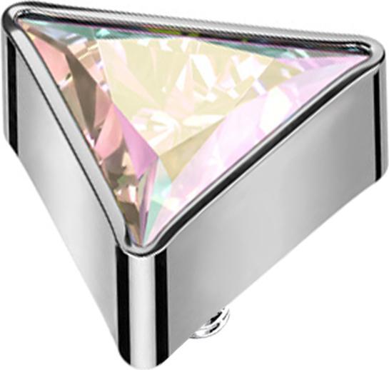 Actual product image Star Piercing Dermal Anchor triangle silver crystal multicolour (without brass, Titanium)