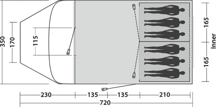 Produktbild Easy Camp Palmdale 600 Lux (Tunnelzelt, 21.20 kg, 6 Personen)
