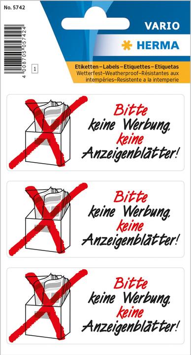 Produktbild HERMA Hinweisetiketten